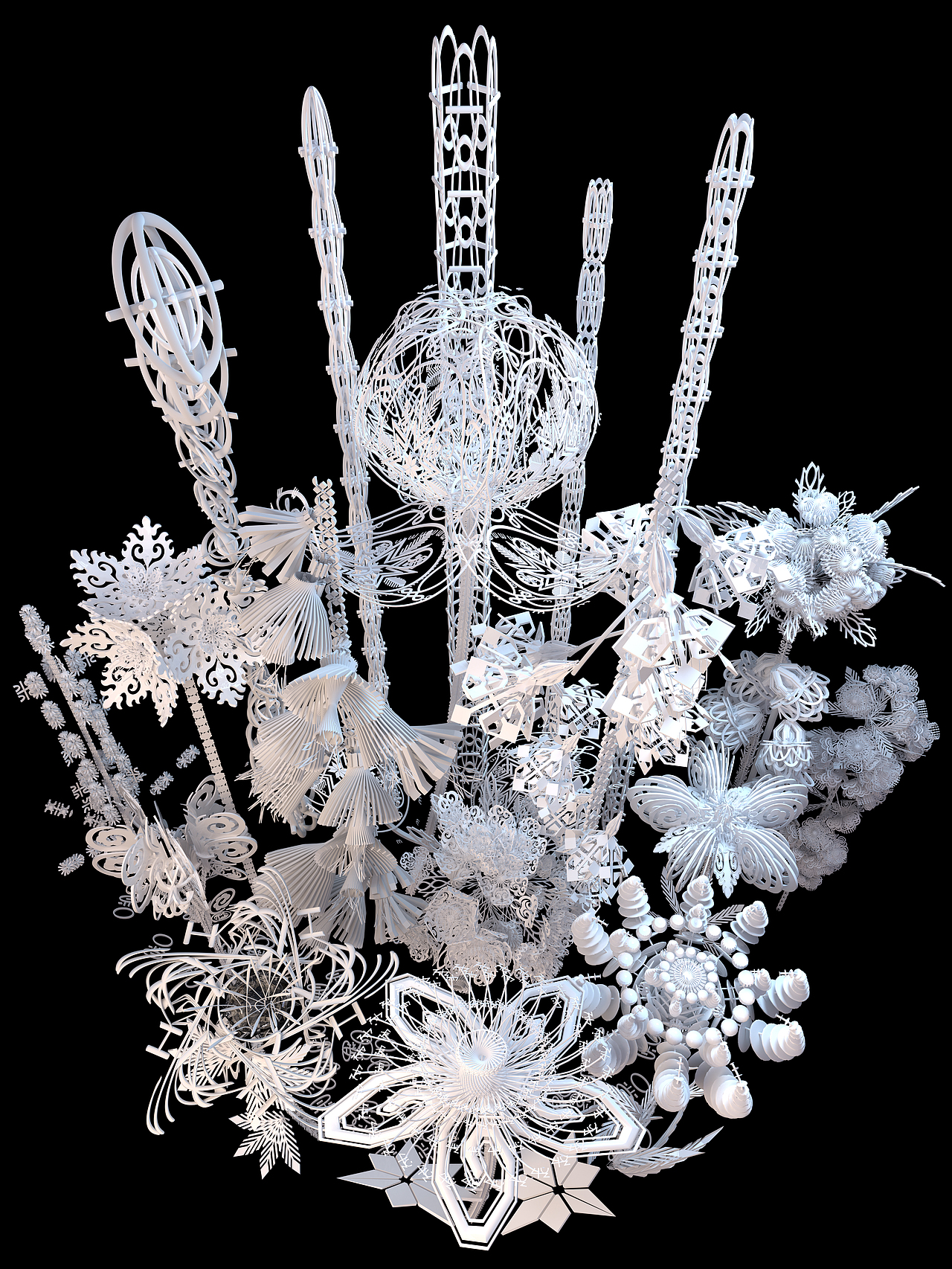 虚拟生境数字花园3.0-彝族刺绣纹样非遗再生（图ZMzQwMzEzNDk2） - 人物/生物 - 站酷设计师汀一白YANA原创素材 - 站酷ZCOOL