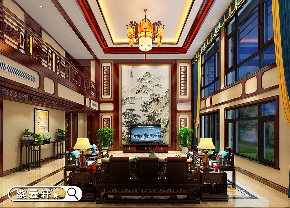 中式别墅装修风格 客厅
