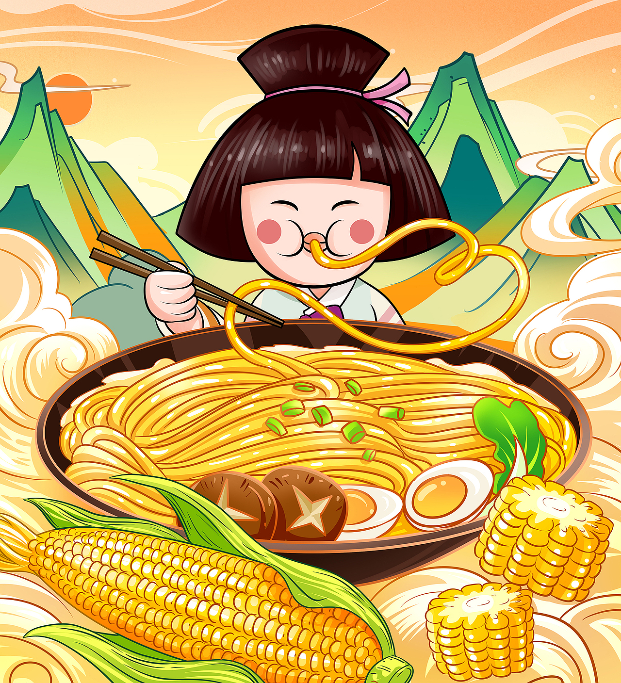 炒年糕/土豆粉/玉米面条包装设计