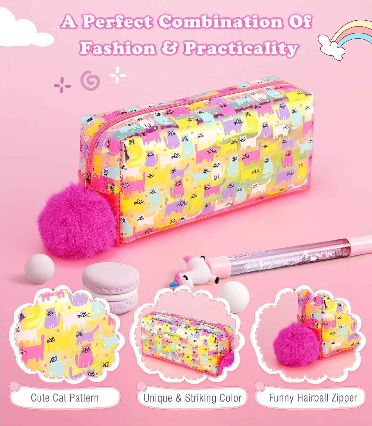 笔袋-透亮印花短拉链款