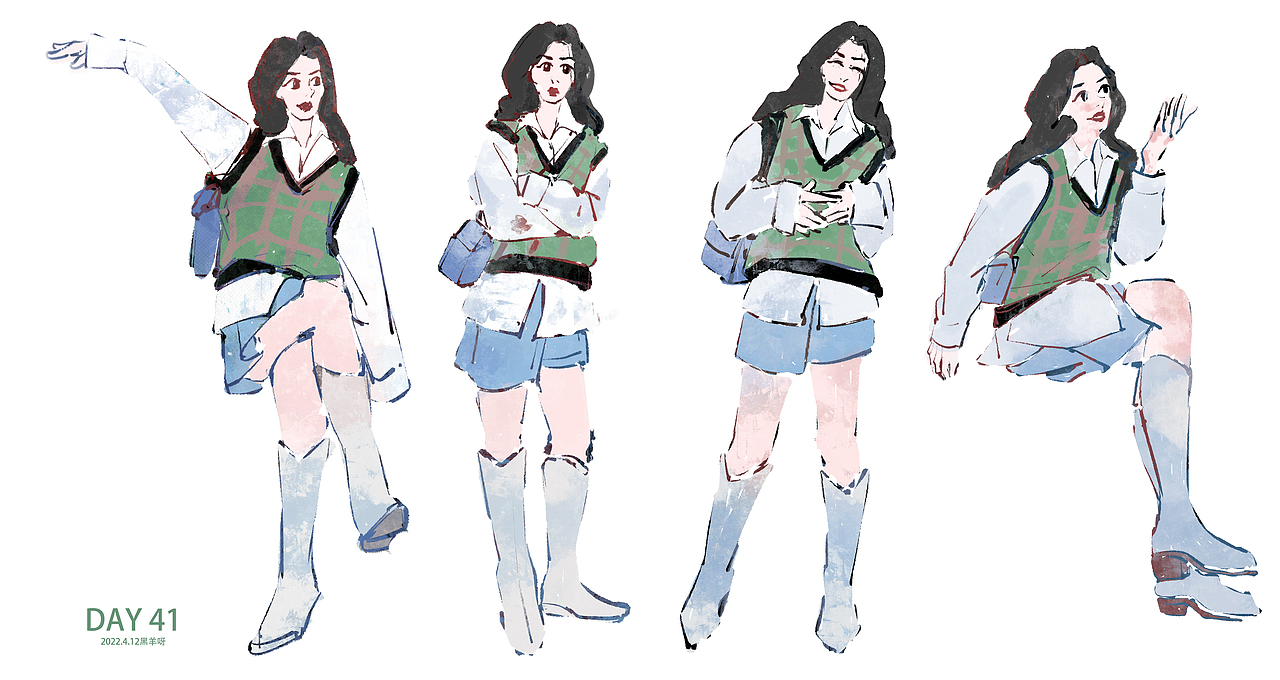 【人物隔日涂】26-50（图ZMjk5NzkwMjk2） - 创作习作 - 站酷设计师黑羊呀原创素材 - 站酷ZCOOL