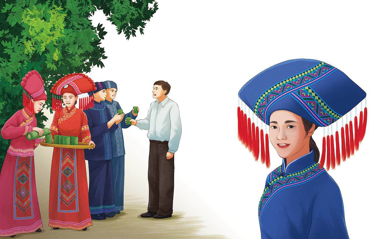 《五十六个名族》（图ZMzQyNTkxMTA0） - 绘本 - 站酷设计师玖玥工作室原创素材 - 站酷ZCOOL