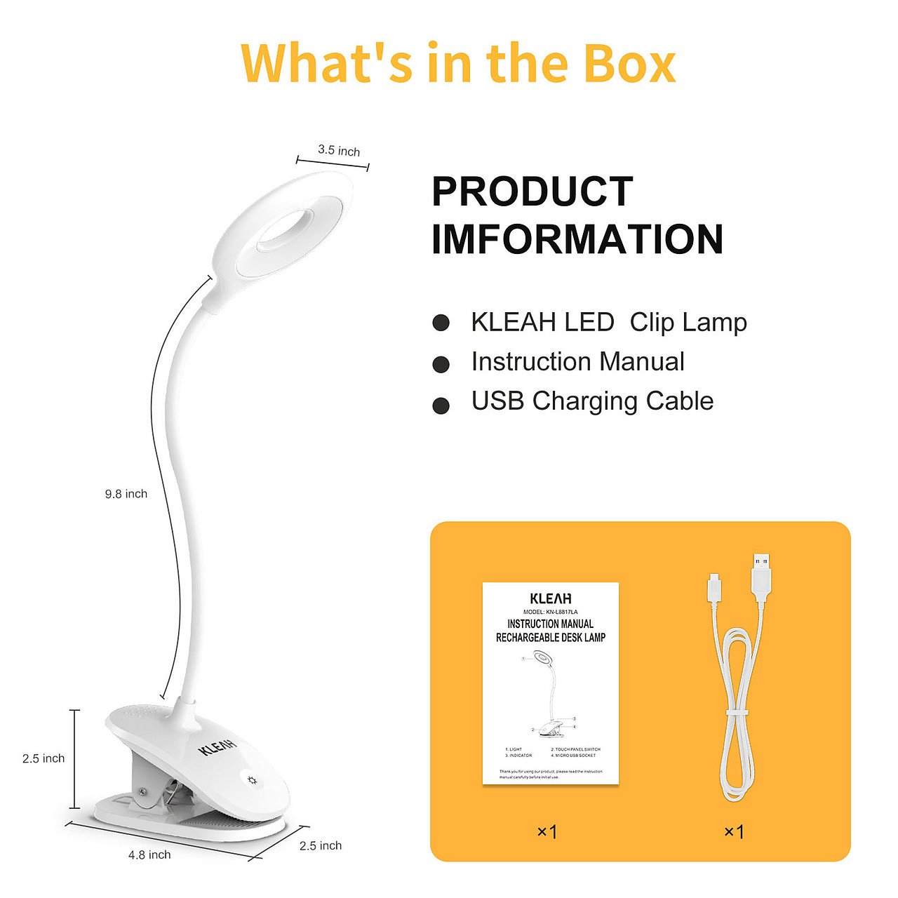 亚马逊 KLEAH 夹子台灯 电商设计