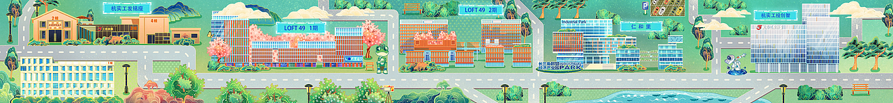 工投創(chuàng)智游園地圖（圖ZMzEwODMwMTU2） - 商業(yè)插畫 - 站酷設(shè)計(jì)師維樂(lè)探長(zhǎng)原創(chuàng)素材 - 站酷ZCOOL
