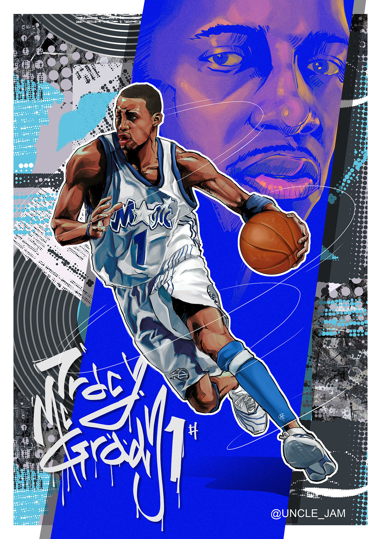 PS平涂——麦迪(海报风格)