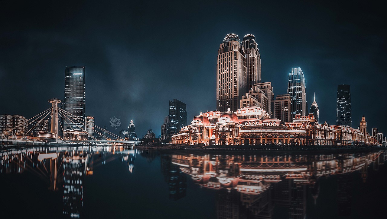 天津夜景 历史与现代融合的城市（图ZMzMwOTA5MTU2） - 人文/纪实摄影 - 站酷设计师北武原创素材 - 站酷ZCOOL