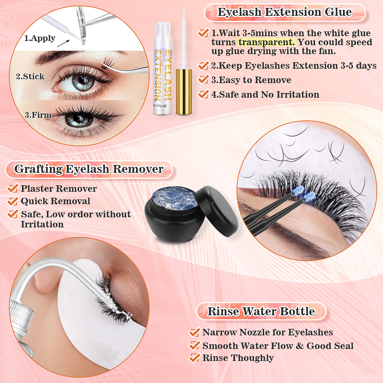 亚马逊主图设计-美妆产品合集-嫁接睫毛-美妆蛋粉扑