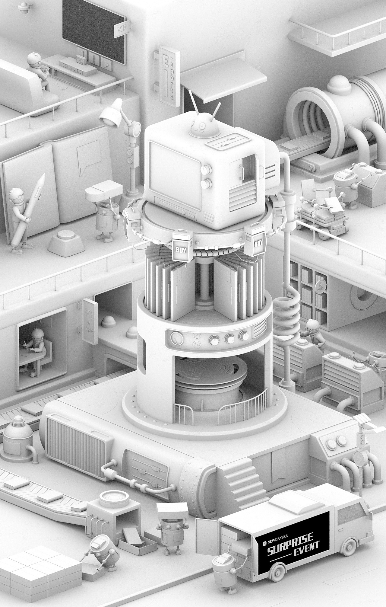C4D卡通场景建模渲染