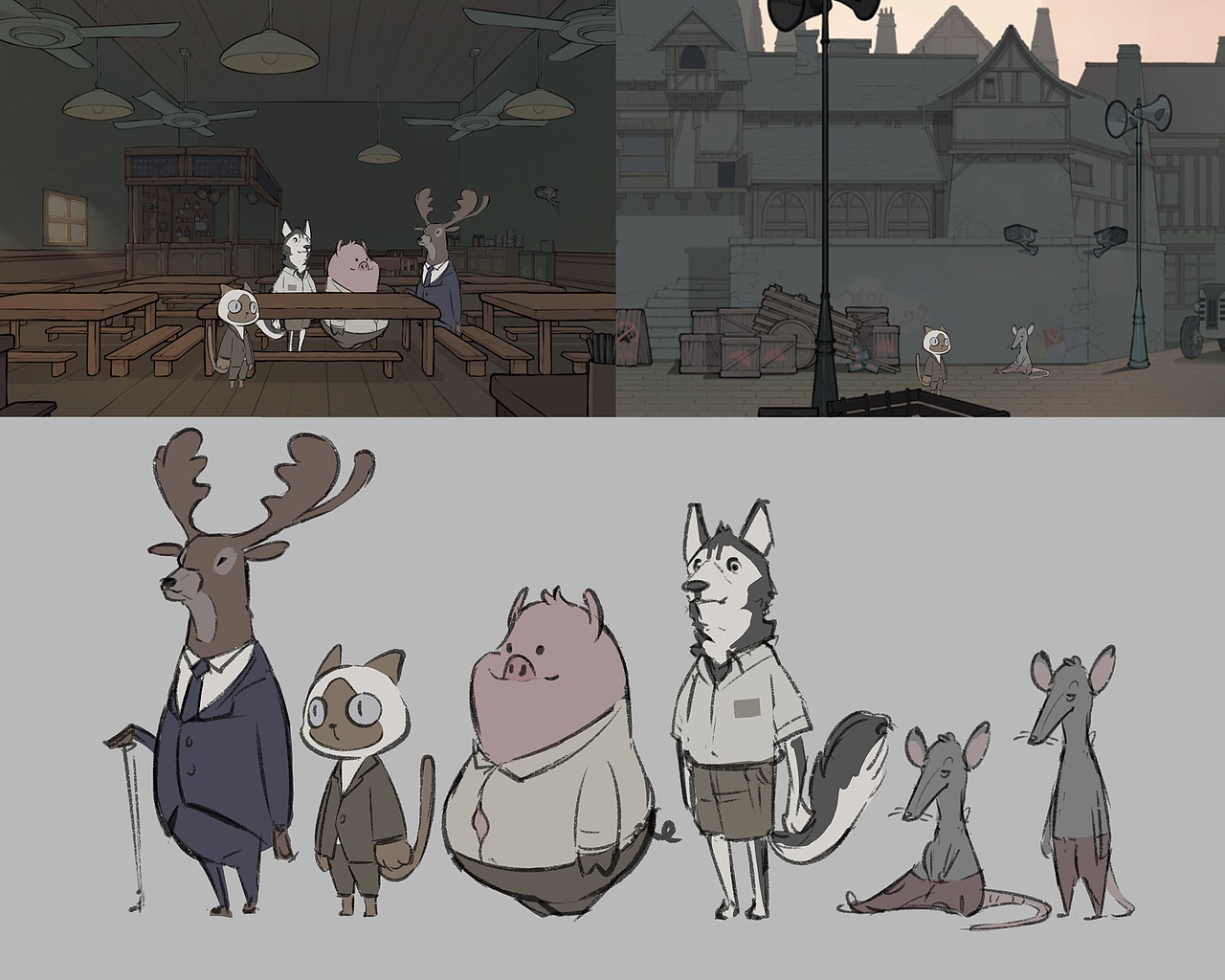 角色概念预览，动物拟人风格