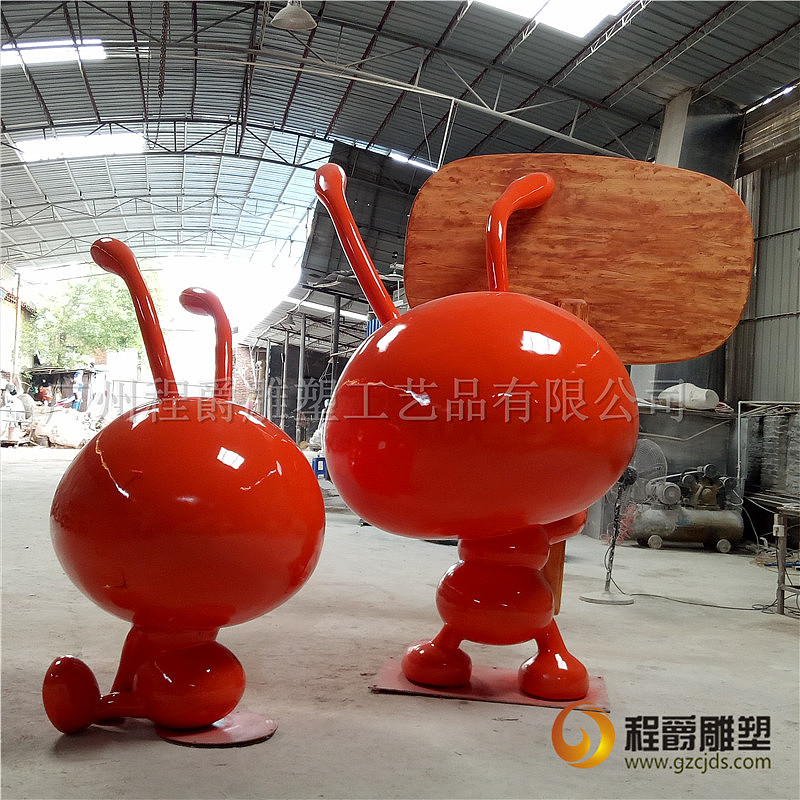 玻璃钢蚂蚁卡通形象雕塑蚂蚁卡通形象公仔广州厂家定制