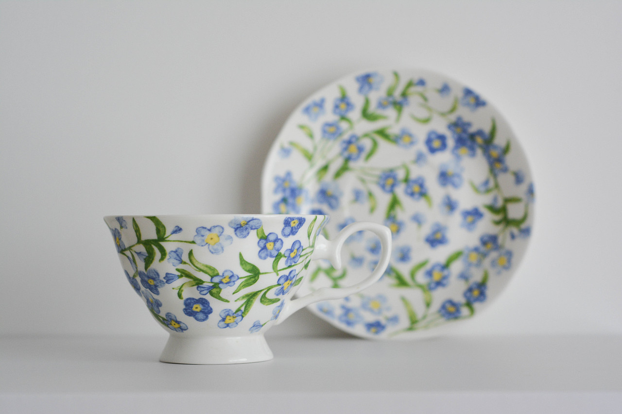 文艺碎花杯拍摄