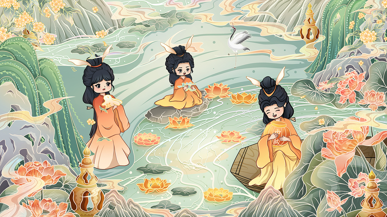 中秋出游记（图ZMzUxNDg4NzA0） - 商业插画 - 站酷设计师Z830956243原创素材 - 站酷ZCOOL