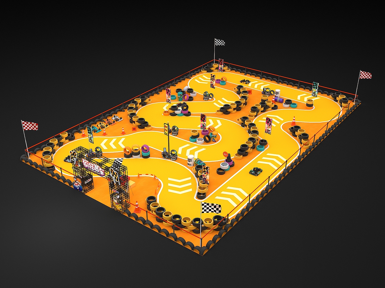卡丁车赛场（图ZMzM0NTQ0ODYw） - 其他空间 - 站酷设计师幻雏虚拟原创素材 - 站酷ZCOOL