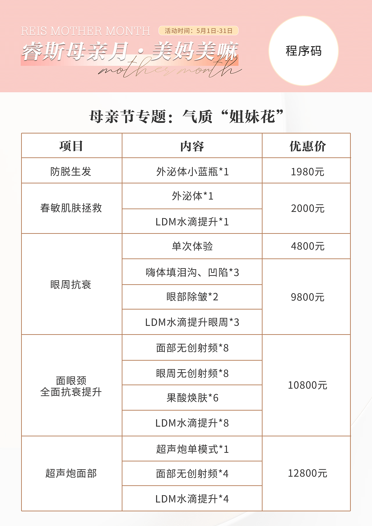 医美母亲节活动海报