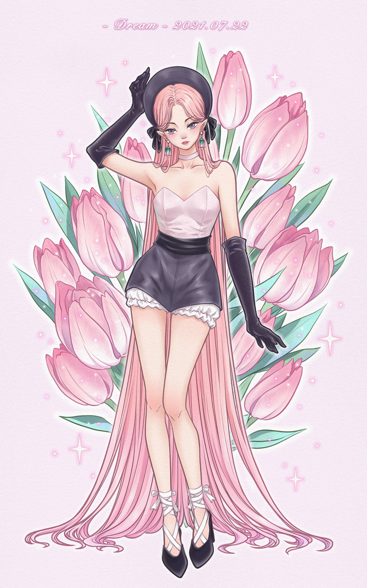 人物插画｜鲜花少女系列（图ZMjk2OTkwNTg4） - 创作习作 - 站酷设计师阿夢原创素材 - 站酷ZCOOL