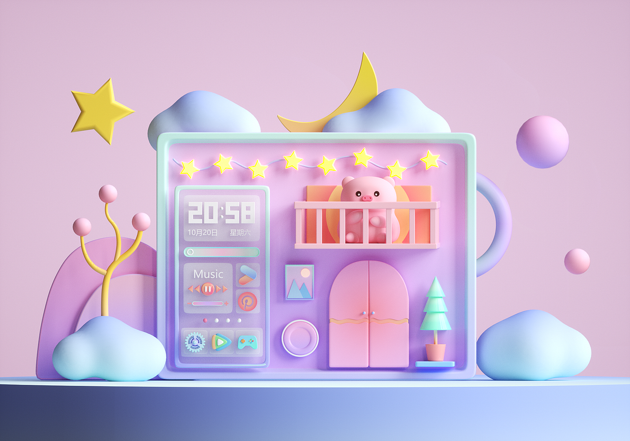 C4D零基础第四期学员作品——NiaoNiao的C4D课堂(上)(图ZMzAzMzc3OTY4) - 场景 - 站酷设计师我就是NiaoNiao原创素材 - 站酷ZCOOL