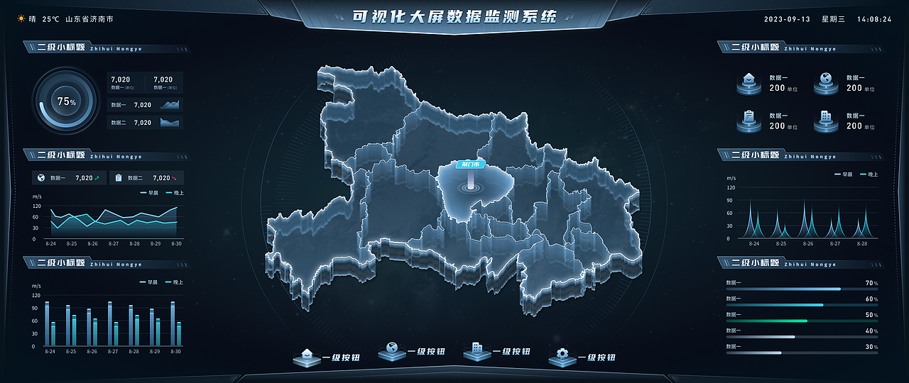 MOJ_z 紫、蓝、绿、金四色可视化数据监测大屏（图ZMzcwNTM1OTg4） - 软件界面 - 站酷设计师MOJ_z原创素材 - 站酷ZCOOL