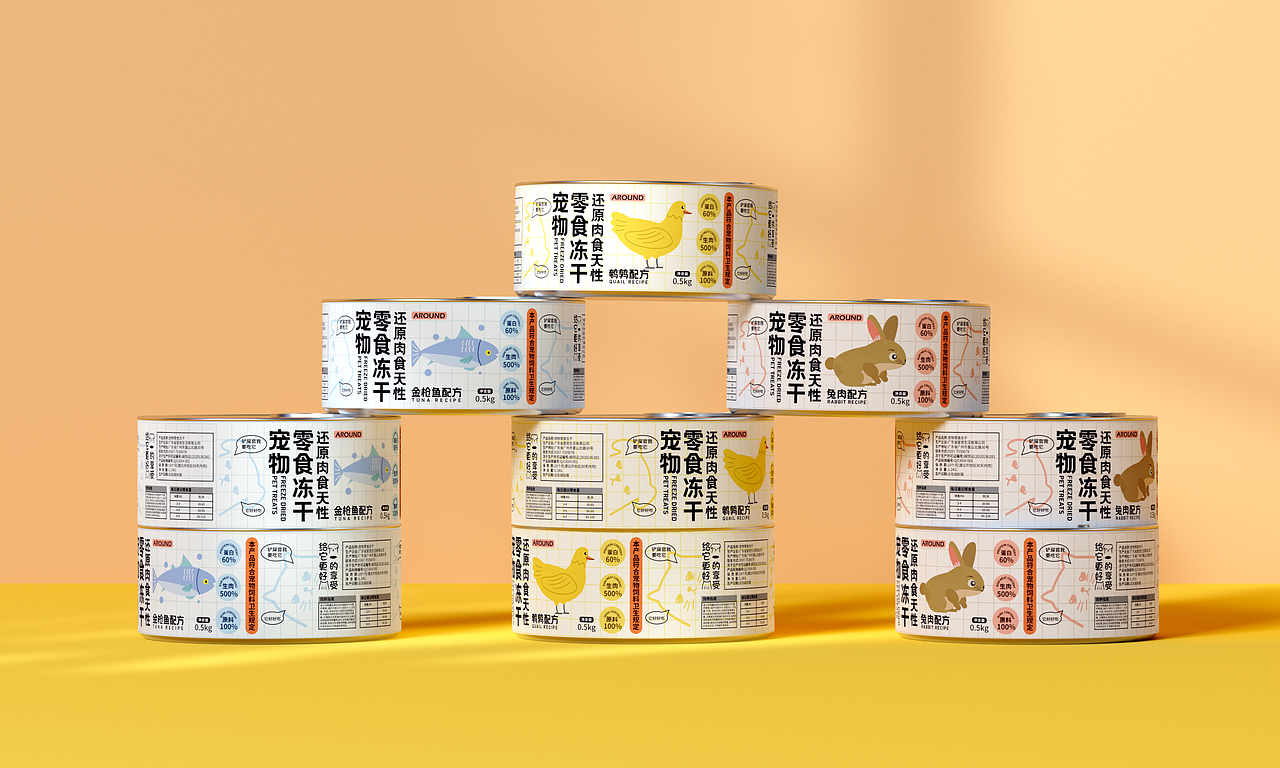AROUND宠物冻干包装设计（图ZMzM1NDg5OTg0） - 包装 - 站酷设计师佟佟帅原创素材 - 站酷ZCOOL