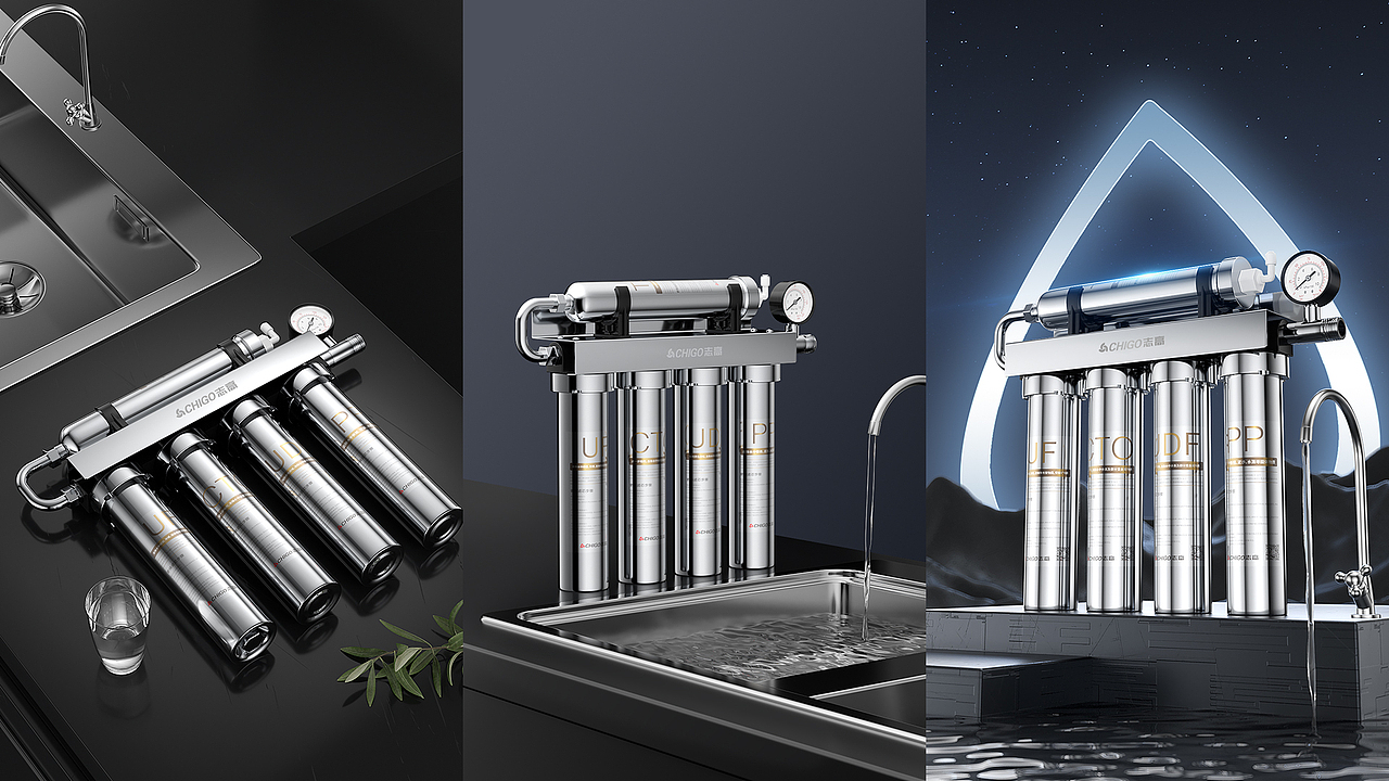 净水产品丨C4D+Corona渲染（图ZMzA1MzQ5MTAw） - 产品 - 站酷设计师傻傻熊熊不怕怕原创素材 - 站酷ZCOOL