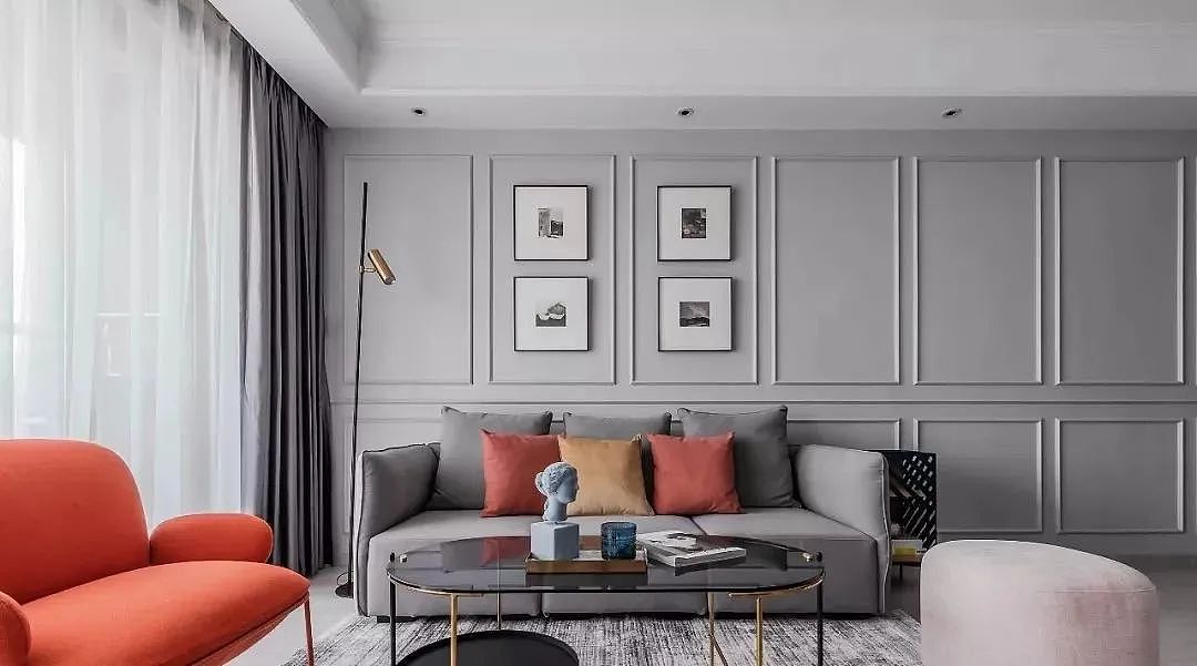 125㎡简约美式风新房,全屋高级灰打造,大气简约