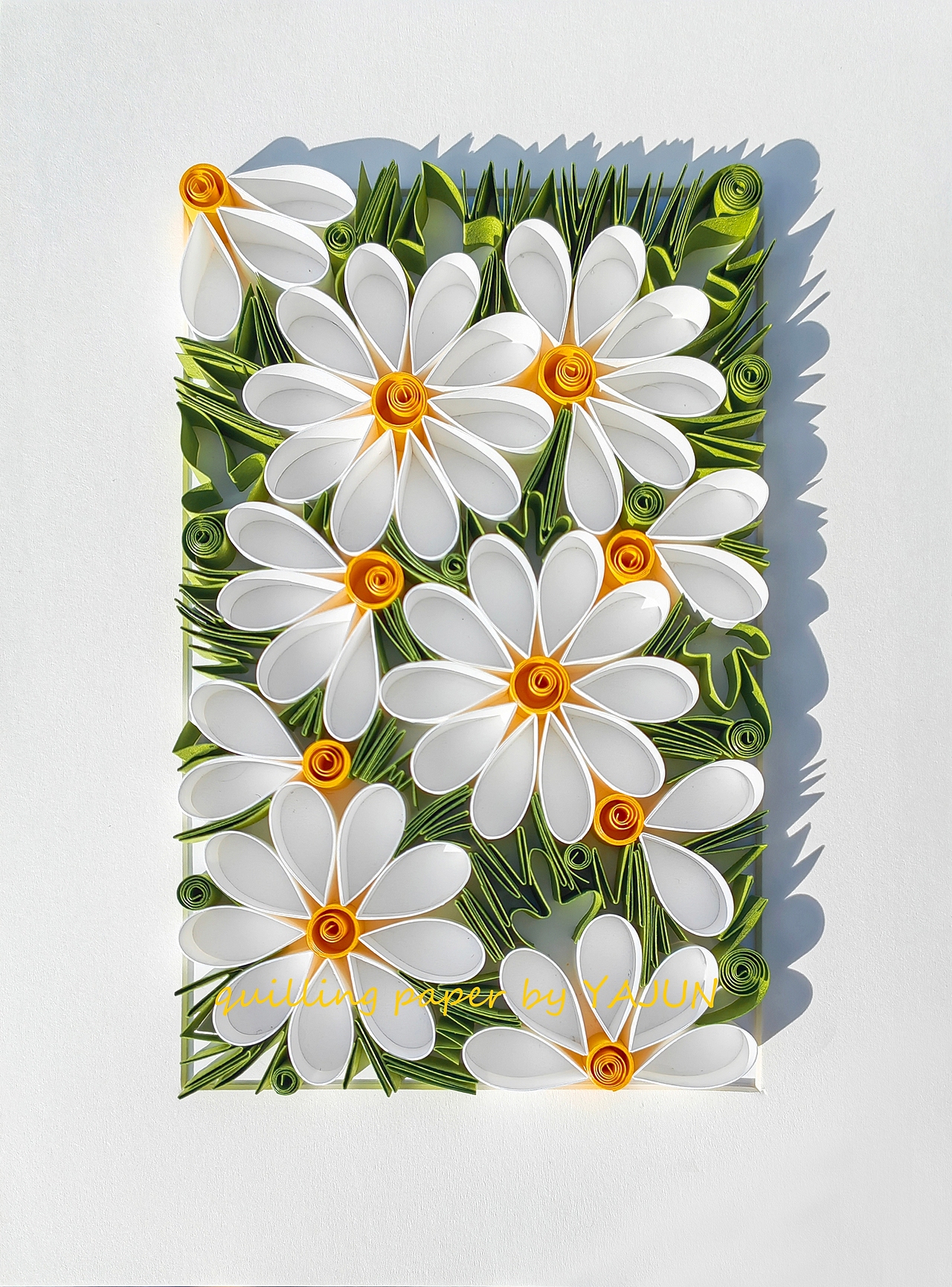 纸艺手工--衍纸手工——雏菊花墙