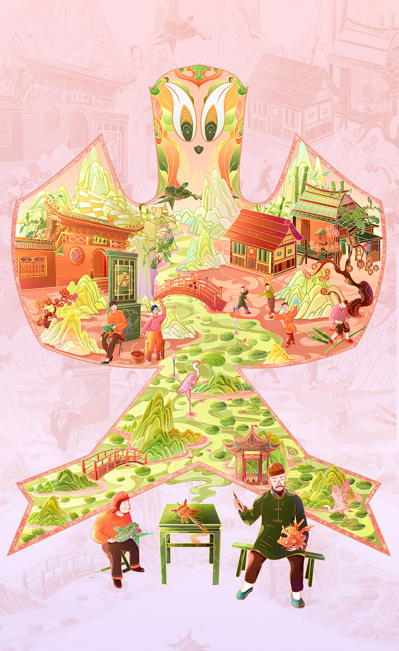 城市美食-担担面 | 非遗-风筝（图ZMzAwNDEyMzQw） - 商业插画 - 站酷设计师向阳的西瓜原创素材 - 站酷ZCOOL