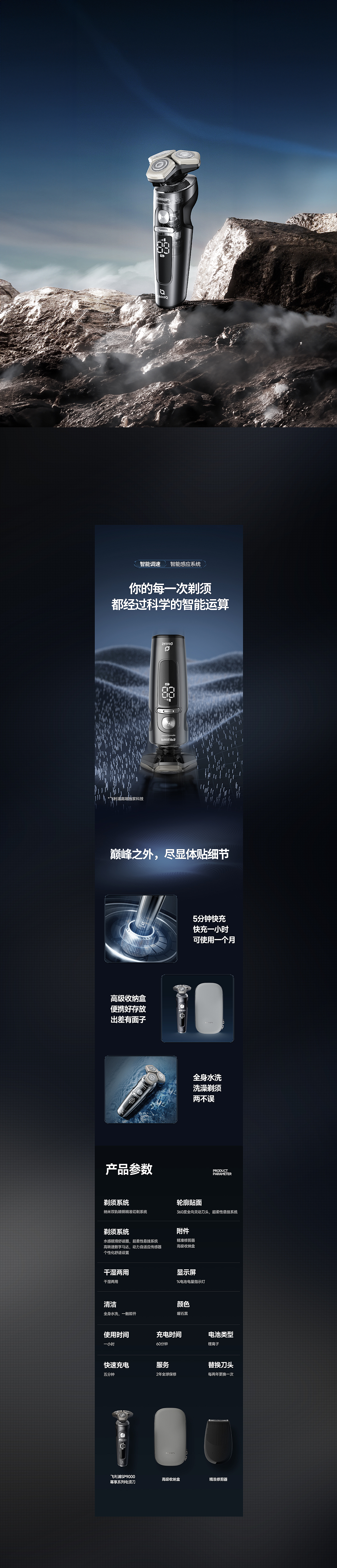 飞利浦剃须刀单品详情页设计(图ZMzQ0NzA4MzY4) - 电商 - 站酷设计师初心_Design原创素材 - 站酷ZCOOL