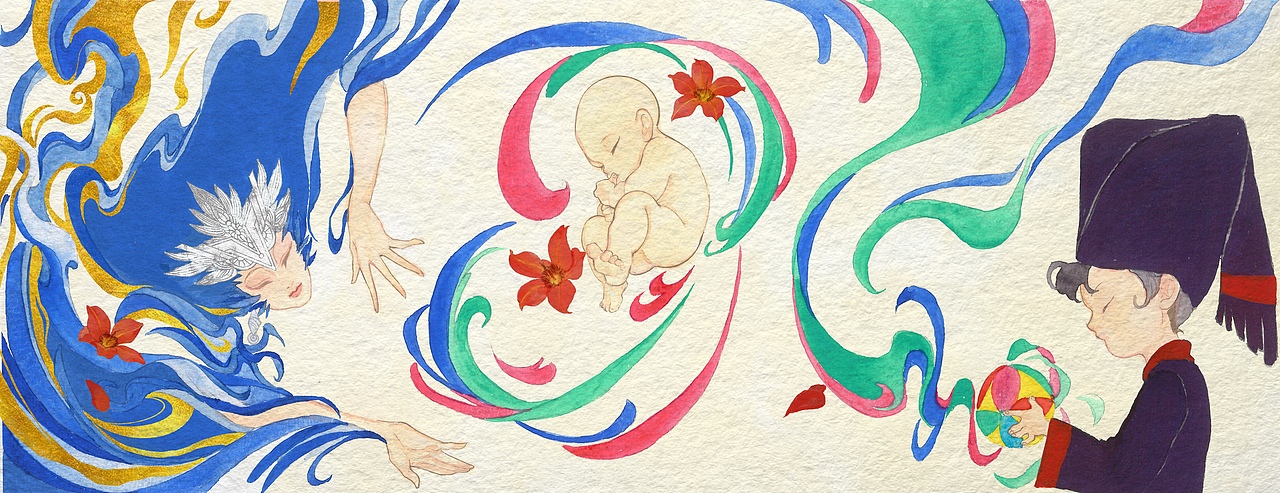 花王圣母将红花送到靖西,红花化为一名叫做岑花的女孩