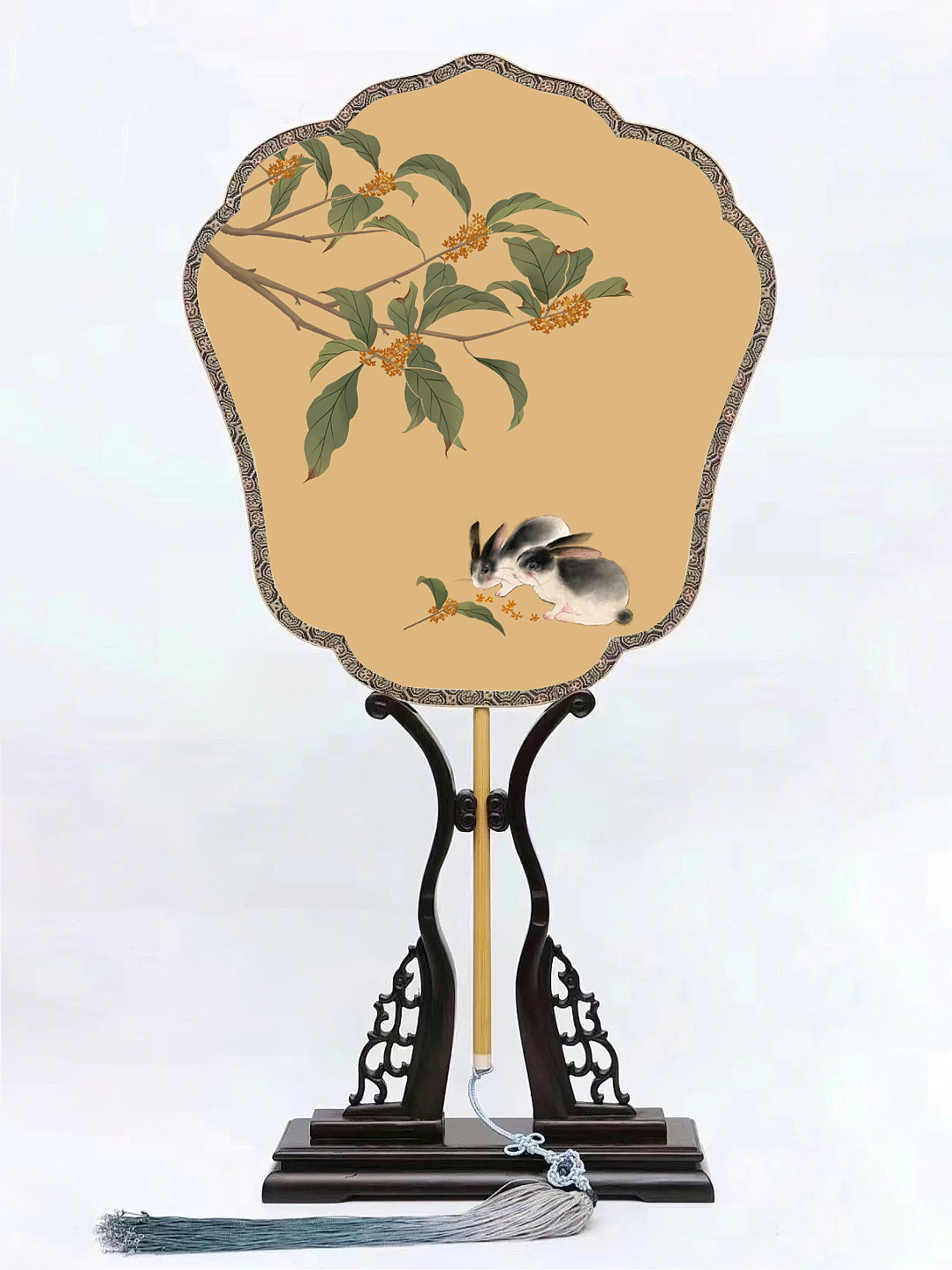 中秋节桂花玉兔插画（图ZMzQ0MDA2NjMy） - 艺术插画 - 站酷设计师椿氿原创素材 - 站酷ZCOOL