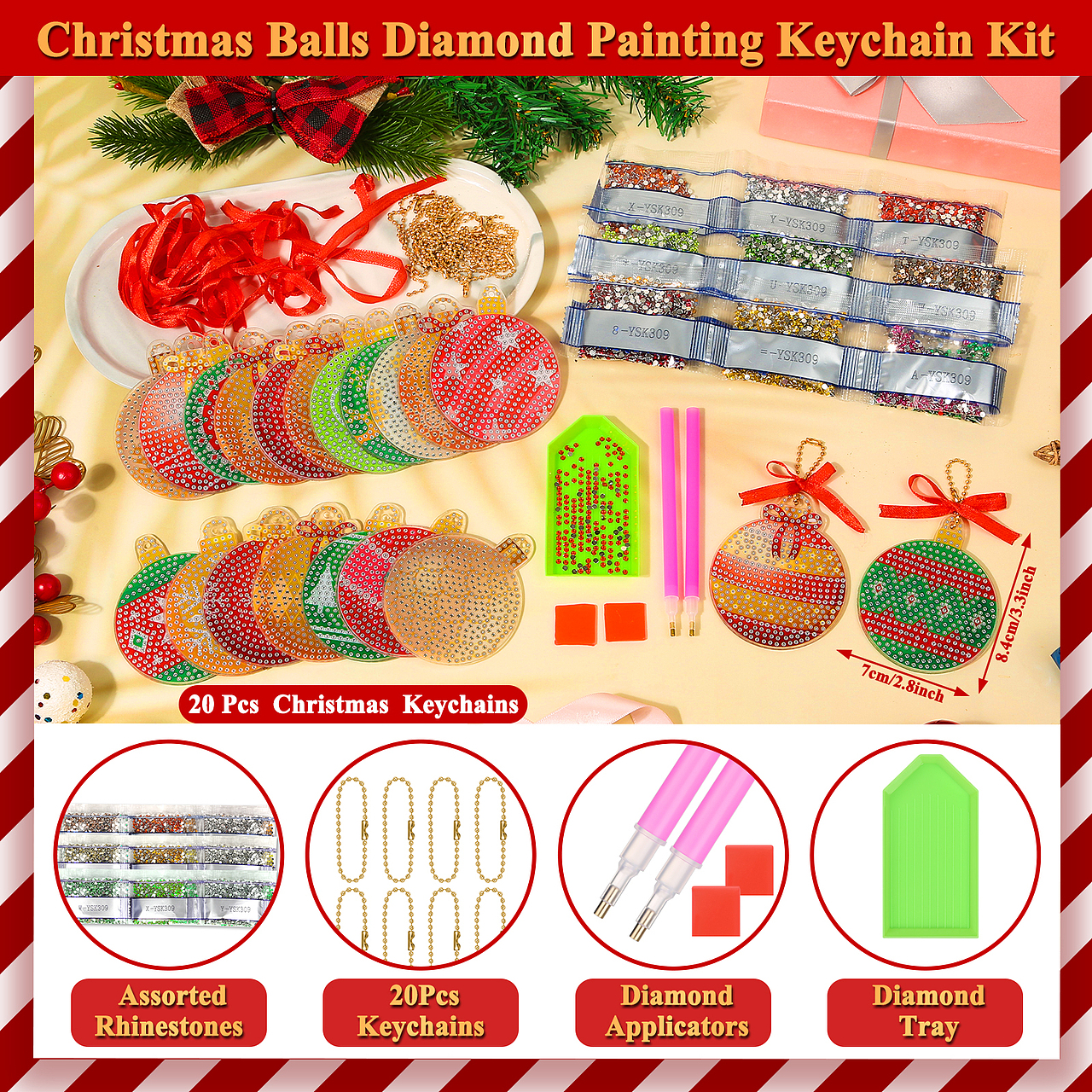 亚马逊主图设计-圣诞多款产品合集-钻石礼品袋毛巾贺卡