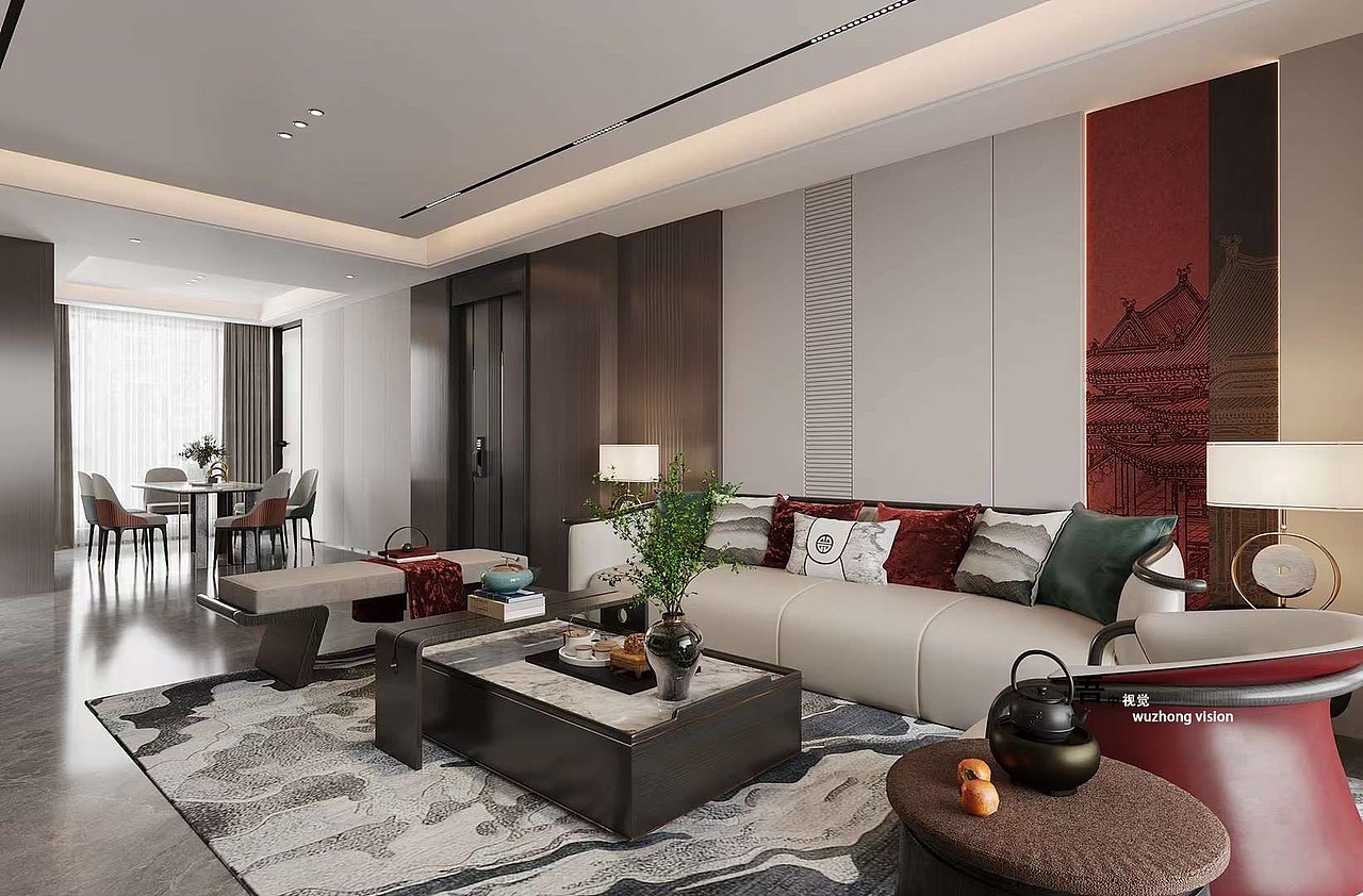 吾中视觉设计——新中式客餐厅