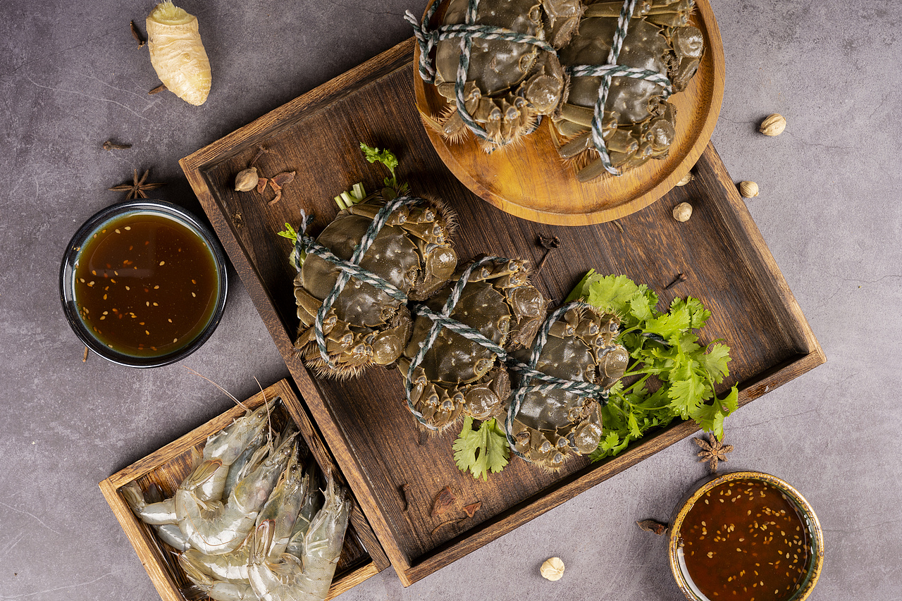 大闸蟹--姜香沙拉汁（图ZMzUyODI3MDMy） - 美食摄影 - 站酷设计师休比海苏原创素材 - 站酷ZCOOL