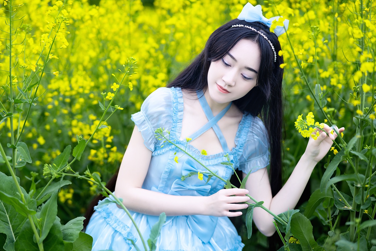 深圳光明小镇欢乐田园油菜花唯美人像