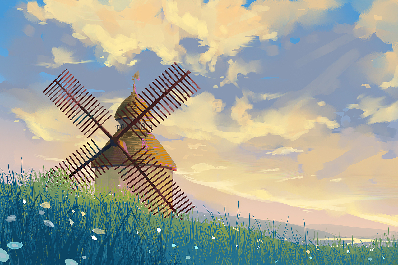 画师繁星2.0第七期第三周-风车草地