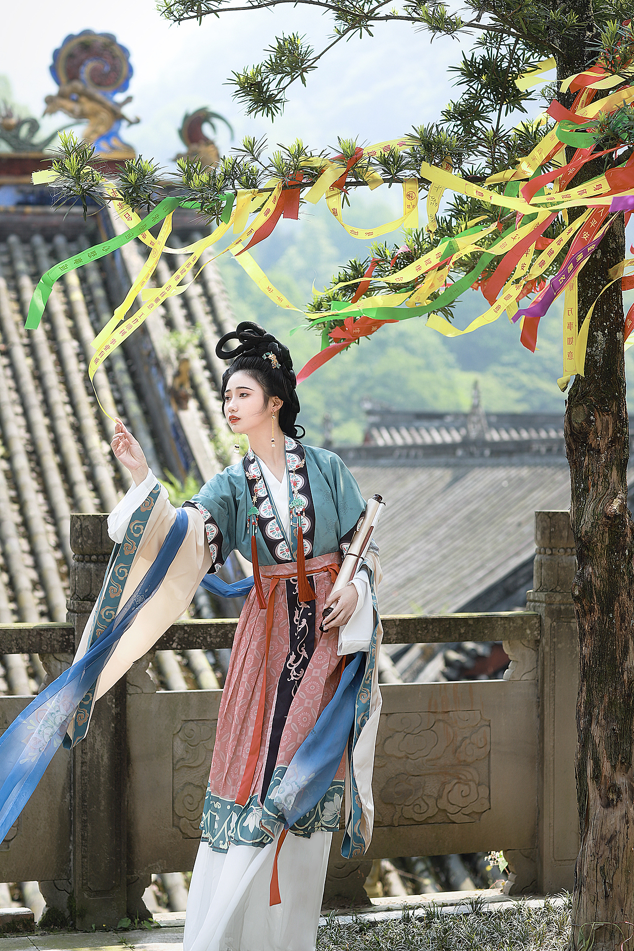 青城山寺庙复原神仙图汉服写真