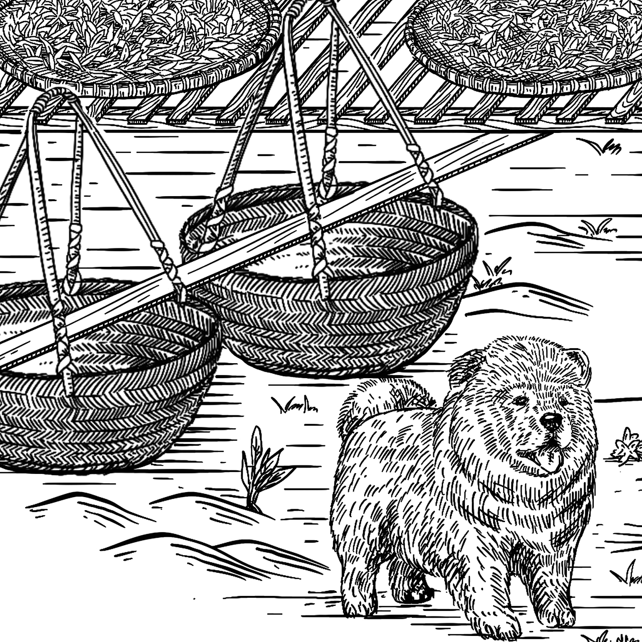 茶品牌长卷插画