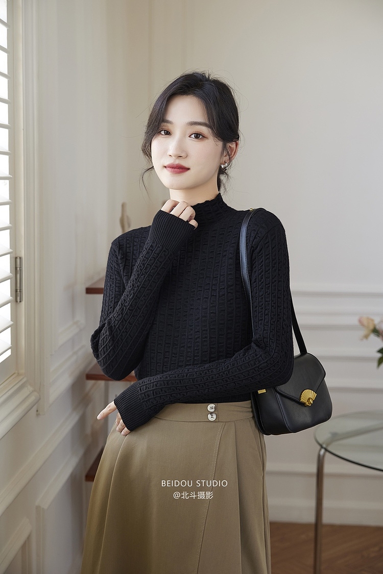 模特小咪拍摄 毛衣拍照 秋冬款拍摄