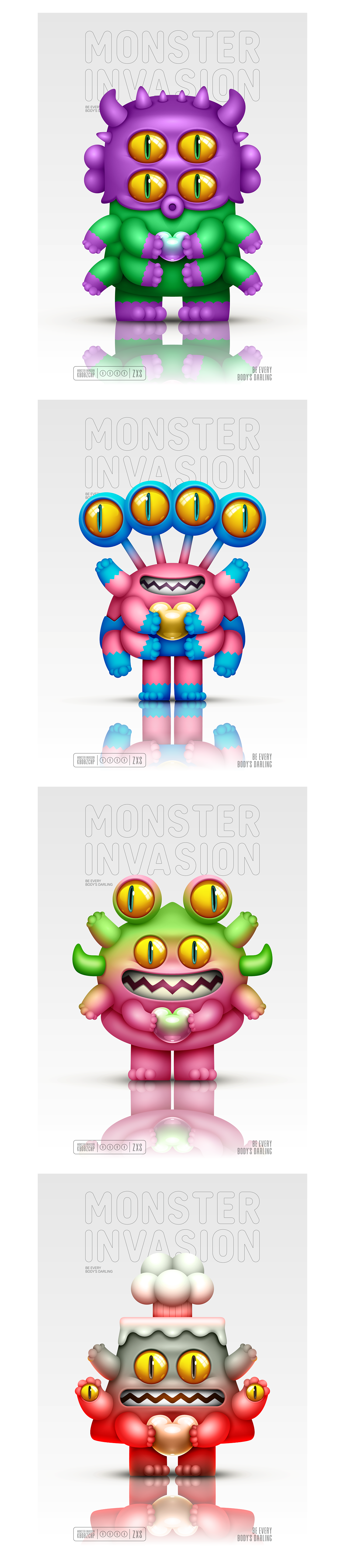 “怪兽入侵” MONSTER INVASION 怪兽家族IP设计