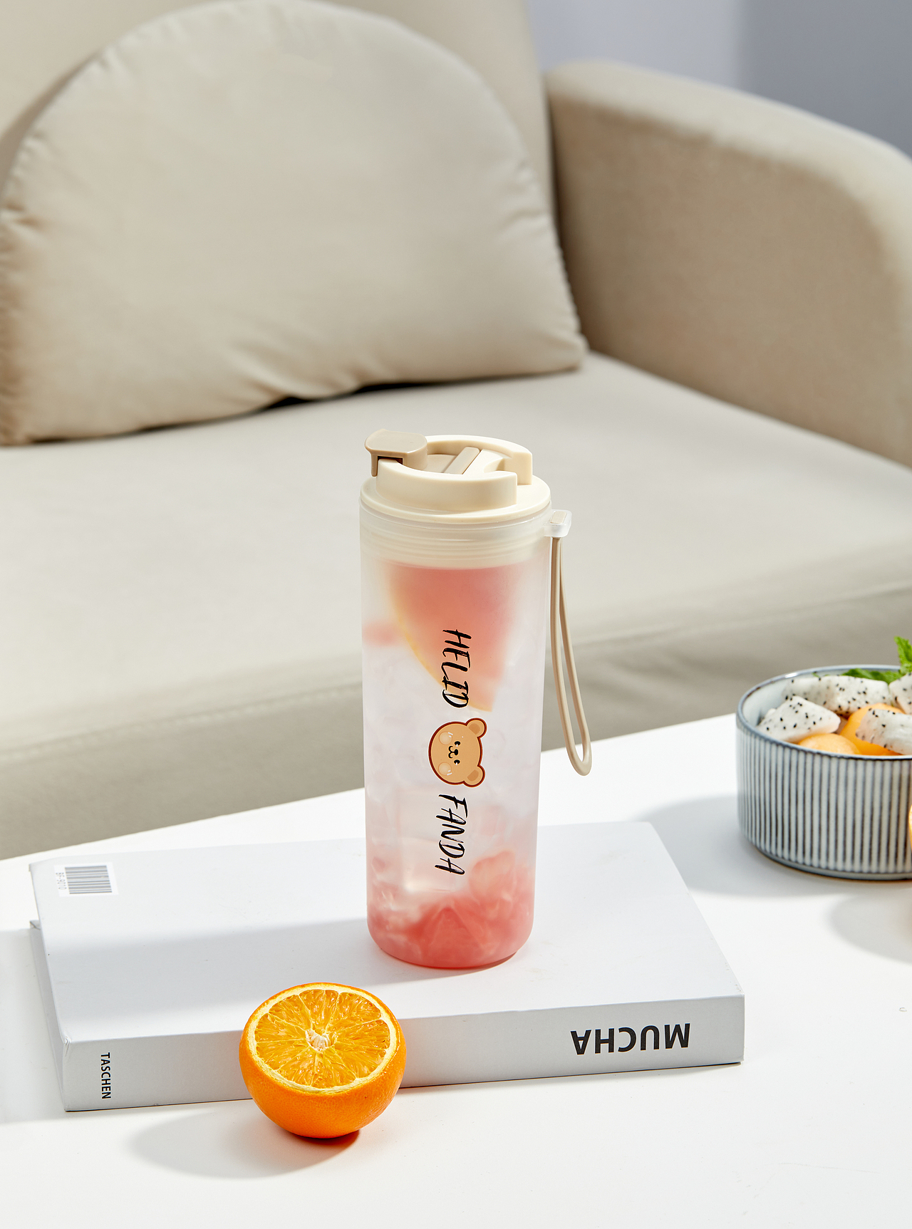 电商摄影 透明磨砂随手杯