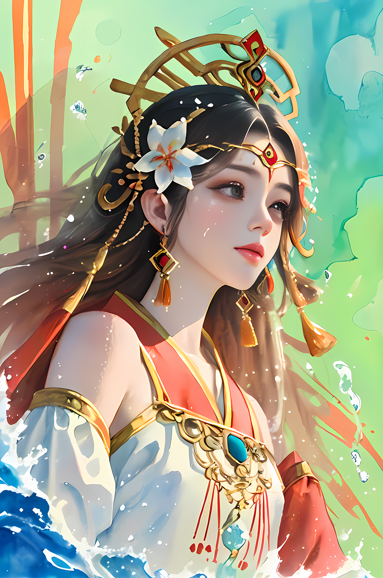 七彩中国风美女