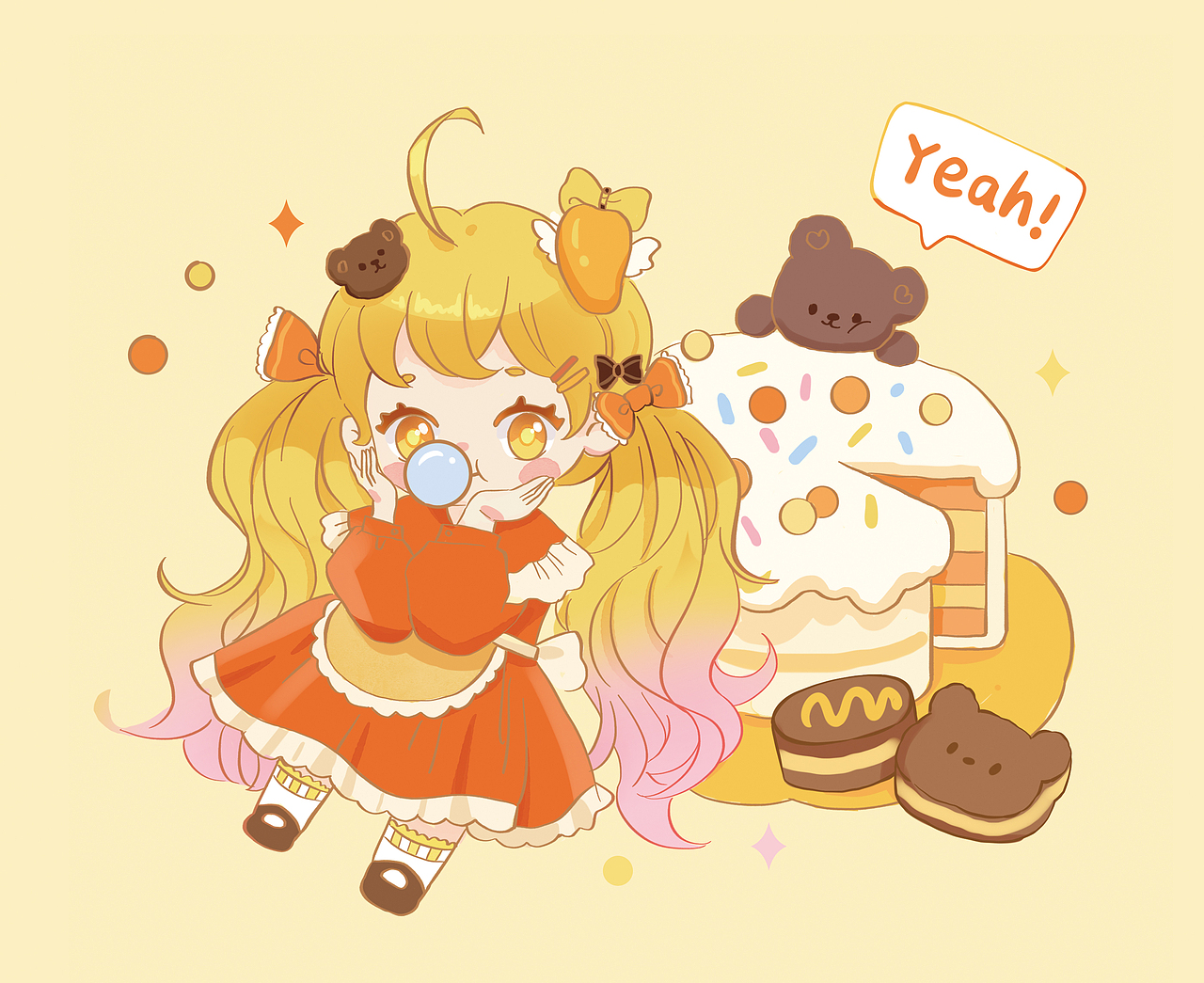 二次元可爱妹妹（图ZMzI3NDY3MDAw） - 商业插画 - 站酷设计师夏町ting原创素材 - 站酷ZCOOL