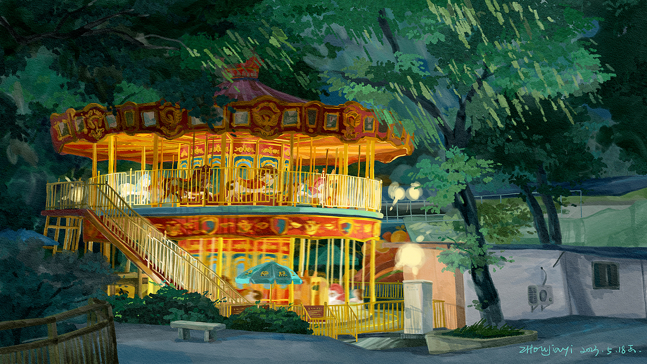 随风集（图ZMzUzMDk3Nzc2） - 艺术插画 - 站酷设计师___ZhouJiayii原创素材 - 站酷ZCOOL