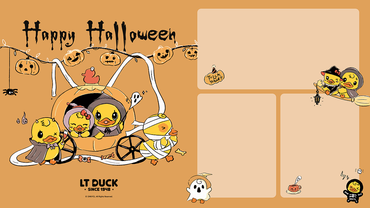 2022lt duck小黄鸭万圣节电脑壁纸