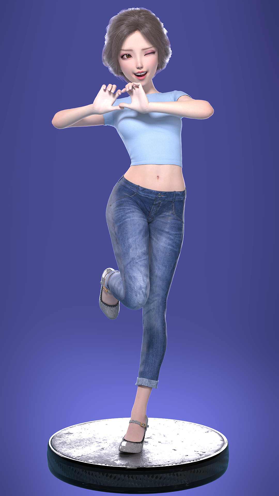 原创美少女数字人模型可爱女孩美女大学生青春少女