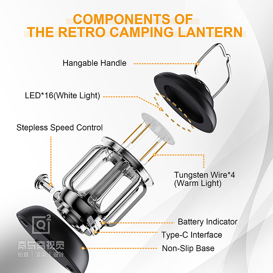 亚马逊主图a+设计-露营灯产品渲染设计