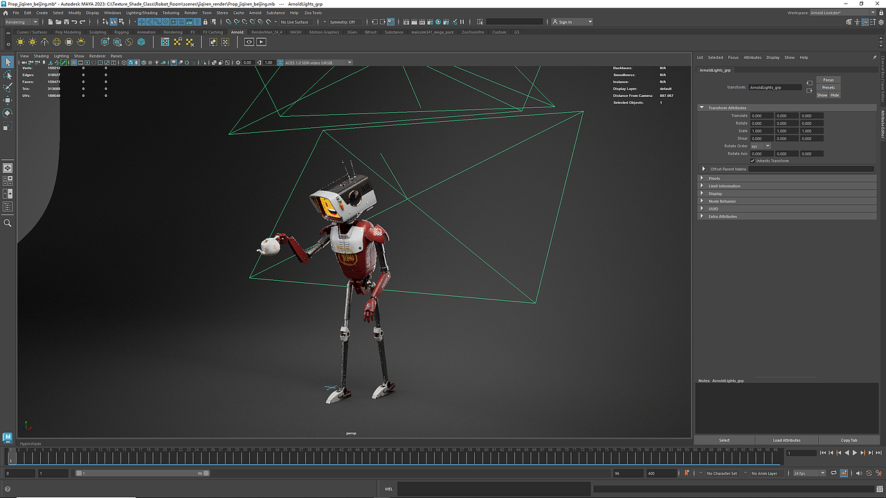 老电视机器人从新打光
