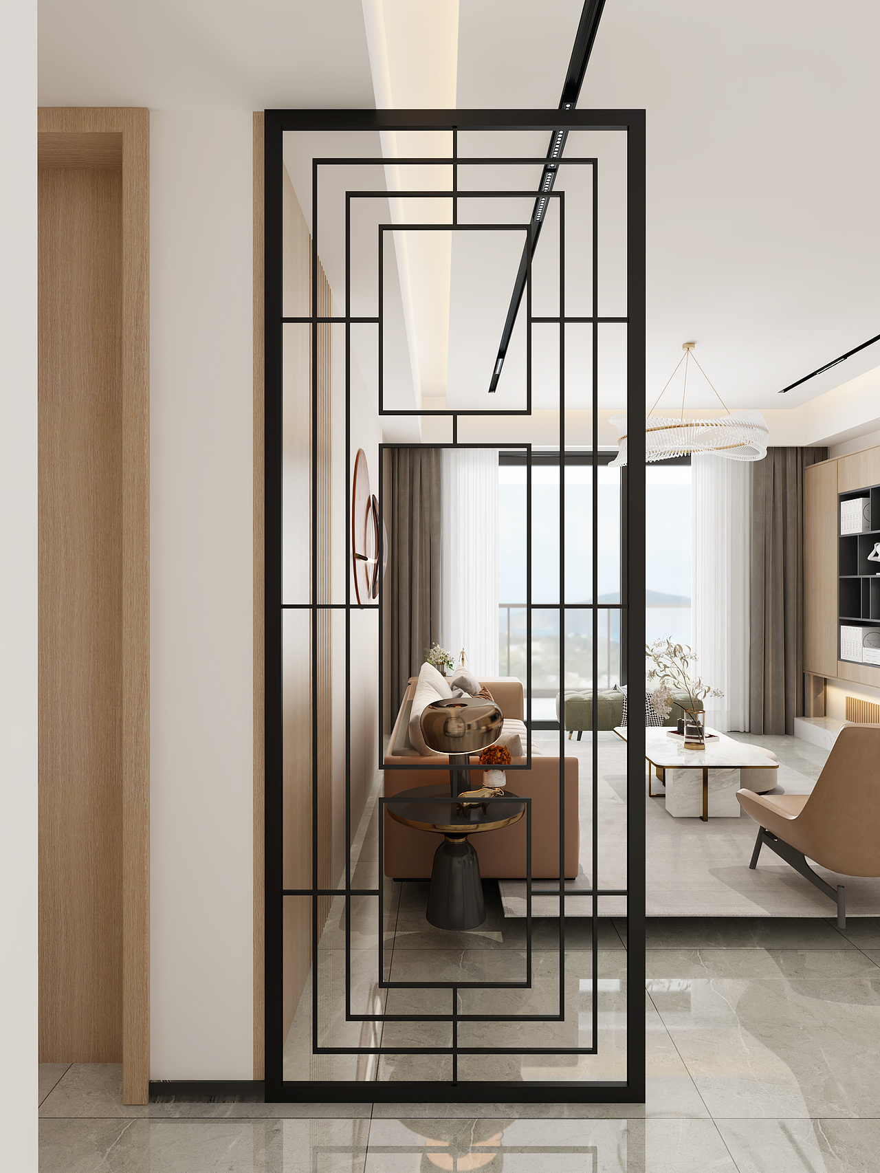 金属置物架、金属屏风效果图