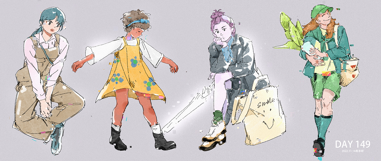 【人物隔日涂】101-172（图ZMzI2OTg5MzI4） - 创作习作 - 站酷设计师黑羊呀原创素材 - 站酷ZCOOL