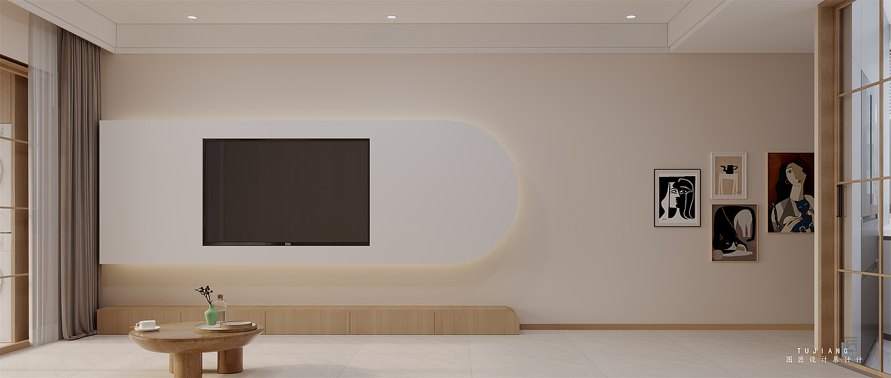 侘寂风,自由随性的空间布局,呈现一种包容之美