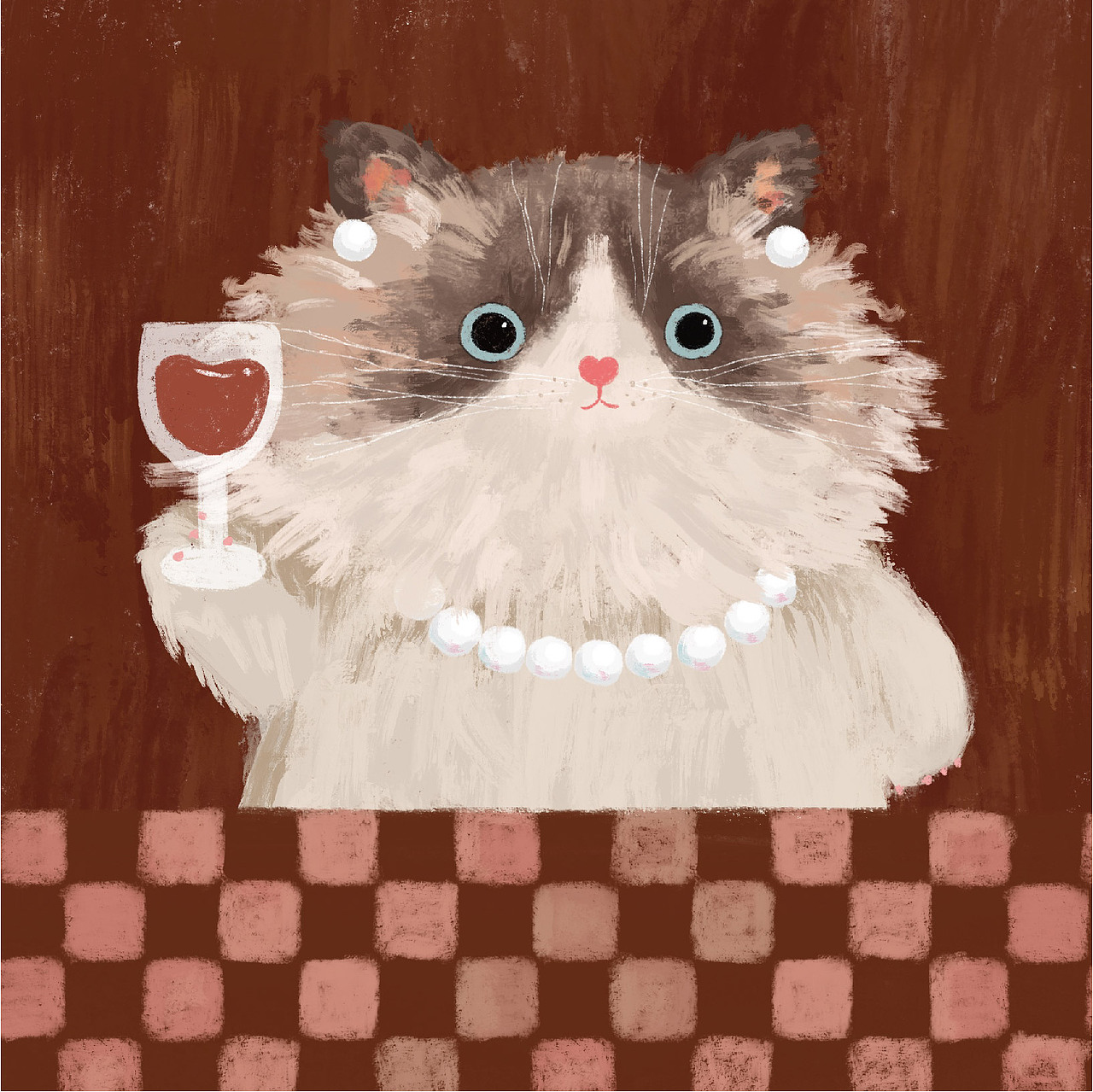 【原创插画】- 复古色调的美拉德小猫（图ZMzYzMDc1MjMy） - 艺术插画 - 站酷设计师片刻文创原创素材 - 站酷ZCOOL